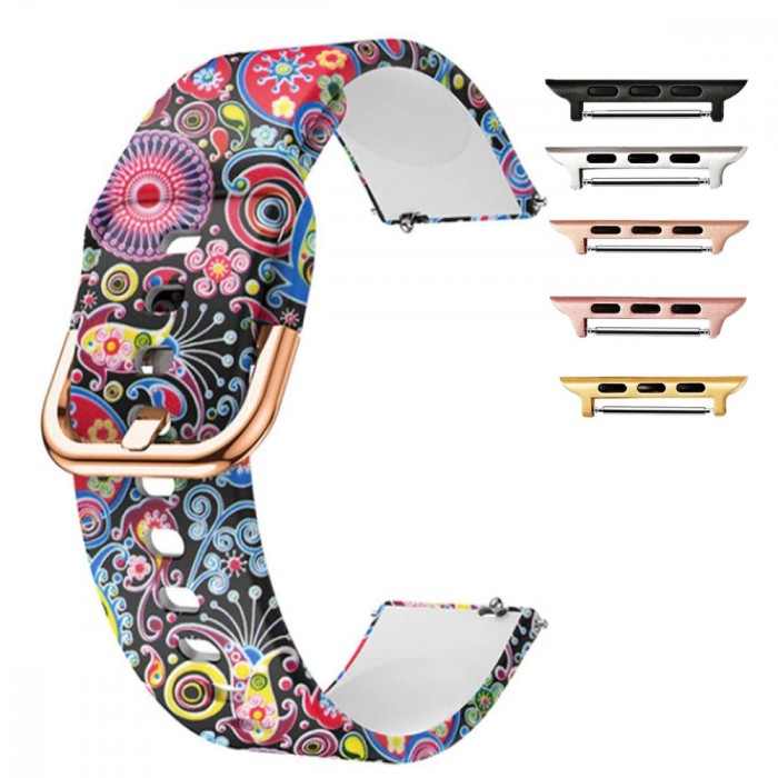 Curea silicon, compatibila Apple Watch 9|8|7|6|5|4|3|2|1 Series, 41mm|40mm|38mm, telescoape QR, Color Joy