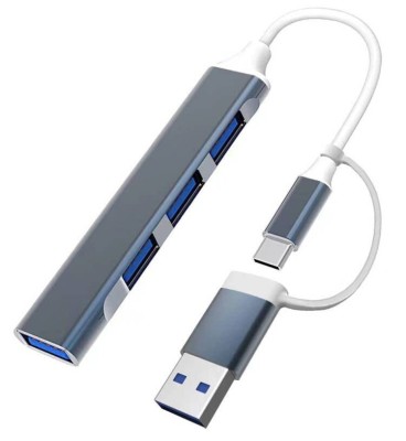 Hub Usb cu 4 Porturi si Multi-interface Adaptor Usb C Compatibil si cu Macbook, Telefoane Mobile, Inclusiv iPhone foto