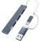 Hub Usb cu 4 Porturi si Multi-interface Adaptor Usb C Compatibil si cu Macbook, Telefoane Mobile, Inclusiv iPhone