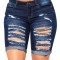 W545-444 Pantaloni trei sferturi cu rupturi decorative