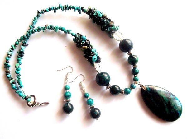 set colier si cercei cu crisocolla 42745