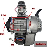 Motor complet Pocket Bike Mini ATV Cross 49cc 50cc 2 Timpi fara reductor demaror inclus , Pinion 7 Dinti , TM Motorcycle Parts