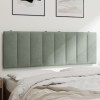 Perna Tablie Pat Gossi Gri Deschis 140cm Catifea Umplutura Spuma Fixare Banda Adeziva Suport Lombar Decor Dormitor