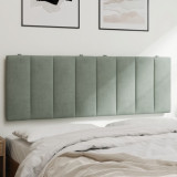 VidaXL Pernă tăblie de pat, gri deschis, 140 cm, catifea