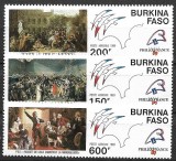 B1918 - Burkina Faso 1989 - Philexfrance 3v. neuzat,perfecta stare, Nestampilat