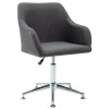 Scaun de sufragerie pivotant, gri &icirc;nchis, material textil