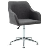 Scaun de sufragerie pivotant, gri &icirc;nchis, material textil