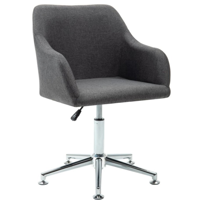 Scaun de sufragerie pivotant, gri &icirc;nchis, material textil