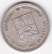 Venezuela 50 Centimos 1960 foto