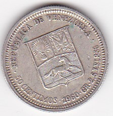 Venezuela 50 Centimos 1960