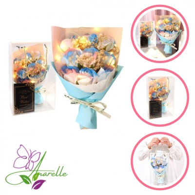 Buchet de Flori din Sapun cu Iluminare LED &amp;ndash; Cadou Personalizat Elegant, cu 3 Moduri de Lumini Spectaculoase, Perfect pentru orice ocazie, Design Rafi foto