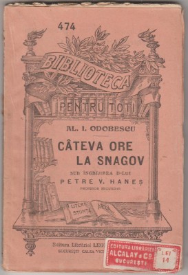 Alexandru Odobescu - Cateva ore la Snagov (Alcalay) foto
