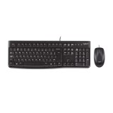 Kit Tastatura + Mouse Logitech cu fir Desktop MK120, USB 2.0, layout US INTL, Negru