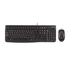 Kit tastatura si mouse Logitech MK120 cu fir, USB, layout US INTL, negru