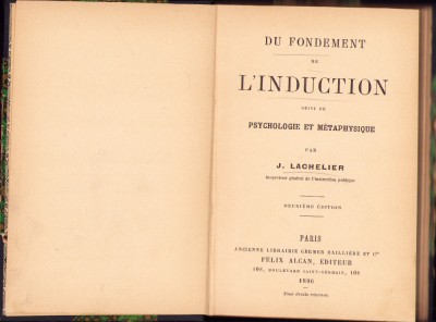 HST C1583 Du fondement de l&amp;#039;induction suivi de psychologie et metaphysique 1896 foto