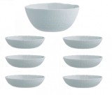 Set servire salata 7 piese, Opal, Gri