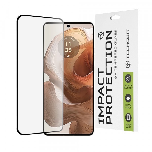 Folie de protectie Ecran Techsuit pentru Motorola Edge 50 Ultra, Sticla Securizata, Full Glue, 111D, Neagra