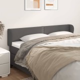 VidaXL Tăblie de pat cu aripioare gri 203x23x78/88 cm piele ecologică
