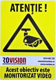 Sticker Autocolant 15 x 20 cm, Importator solutii Supraveghere Video Rovision