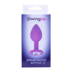 Plug Anal Loving Joy &raquo;Ewelled Silicone Butt Plug&laquo; 7,4 cm - Violet
