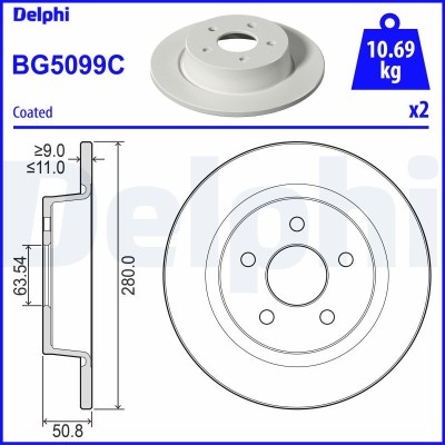 DELPHI BG5099C Disc frana foto