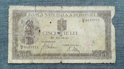 500 lei 1941 Romania / seria 0133911 foto