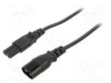 Cablu alimentare LIAN DUNG 2x0,75mm&sup2; IEC C7 mamă - IEC C8 tată PVC 1,8m negru 2,5A