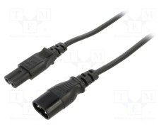 Cablu alimentare LIAN DUNG 2x0,75mm&sup2; IEC C7 mamă - IEC C8 tată PVC 1,8m negru 2,5A