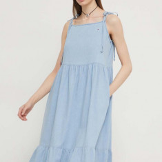 Tommy Jeans rochie din denim midi, evazați DW0DW17933