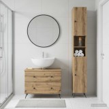 Cumpara ieftin Set de dulapuri pentru baie, 2 piese BREDA Stejar Artizanal