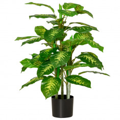 Planta artificiala decorativa cu ghiveci HOMCOM Φ17x14,5 cm negru, inaltime planta 95 cm | AOSOM RO