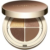Clarins Ombre 4 Colour Eye Palette paletă cu farduri de ochi pentru un efect de lunga durata culoare 04 - Brown Sugar Gradation 4.2 g