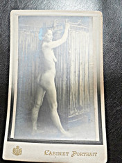 Fotografie pe carton, cu tema erotica, cca 1900 foto