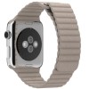 Curea iUni compatibila cu Apple Watch Ultra/SE/8/7/6/5/4/3/2/1, 42mm, Leather Loop, Piele, Kaki