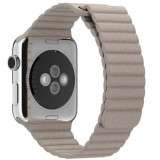 Cumpara ieftin Curea iUni compatibila cu Apple Watch 1/2/3/4/5/6/7, 42mm, Leather Loop, Piele, Kaki