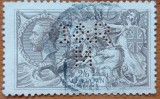 U.K-ANGLIA-&#039;&#039;Timbru vechi -1915/30 -GEORGE -V -2/6 HALF CROWEN&#039;&#039;-STAMPIL.-si perforat de firma-VEZI SCAN