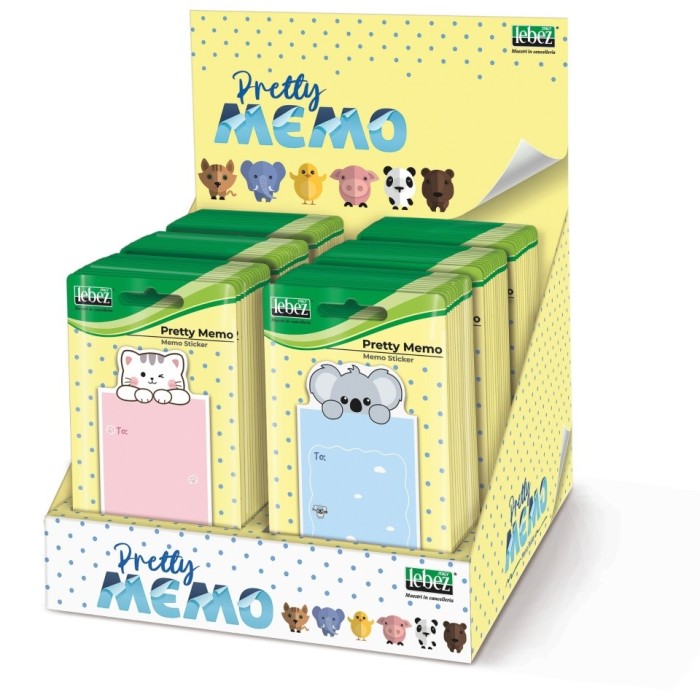 Bloc notes adeziv, Pretty Memo, 6 modele (96 blistere/display)