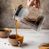 Infuzor cafea, ceai cu piston argintiu, sticla, 0.60 L, Klausberg