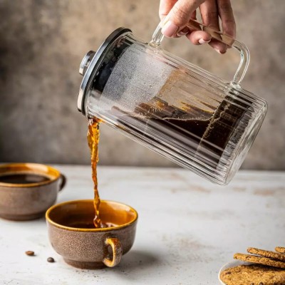 Infuzor cafea, ceai cu piston argintiu, sticla, 0.60 L, Klausberg foto