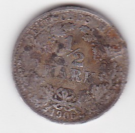 GERMANIA 1/2 MARK 1905 foto