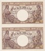 ROMANIA 2 x 2000 Lei 10 Octombrie 1944 &ndash; BNR &ndash; Pereche Consecutivă (0020&ndash;0021) &ndash; Ne&icirc;ntrerupte UNC