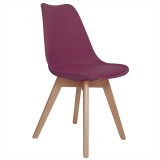Scaun Celia - cadru lemn - imitatie piele mov