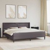 vidaXL Cadru de pat cu saltea Gri 180 x 200 cm Piele artificială 3414918