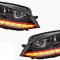 Faruri 3D LED Volan Dreapta compatibil cu VW Golf 7 VII (2012-2017) R20 GTI Design Semnal Dinamic LED