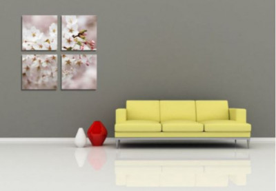 Tablou canvas 4 piese - Floare de cirese foto
