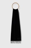 HUGO esarfa de lana culoarea negru, neted, 50517683