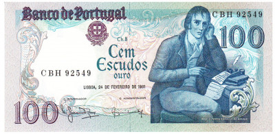 Portugalia 100 Escudos 24.02.1981 P-178b aUNC Seria 92549 foto