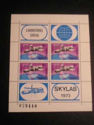 M1 TX2 7 - 1974 - SKYLAB - bloc de patru dantelat foto
