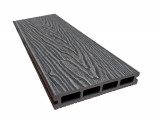 Cumpara ieftin Placa deck terasa WPC 3D, tip pardoseala/dusumea WPC, 150x25 mm, gri antracit lemn