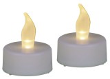 Set 2 lumanari LED albe pentru cimitir, cu flacara mobila